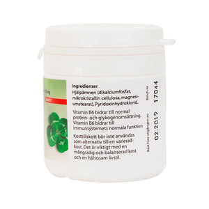 Ledins Vitamin B6 50 tabletter – baksida med ingrediensinformation