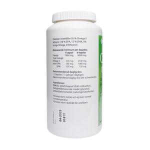 Ledins Omega-3 1000 mg 120 kapslar – baksida med produktinformation