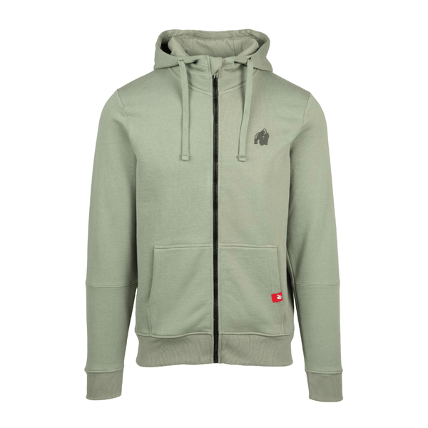 Gorilla Wear Leon Zipped Hoodie Green – hoodie framifrån