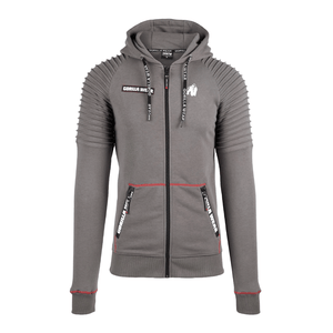 Gorilla Wear Georgia Zipped Hoodie Grey – hoodie framifrån