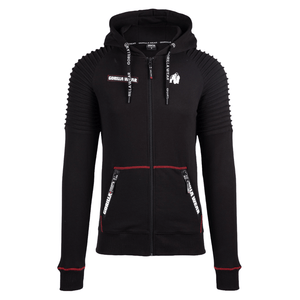 Gorilla Wear Georgia Zipped Hoodie Black – hoodie framifrån