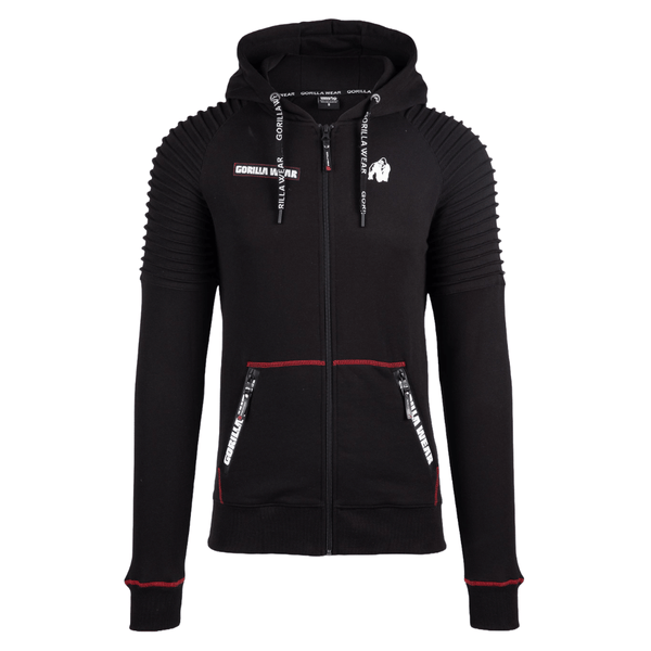 Gorilla Wear Georgia Zipped Hoodie Black – hoodie framifrån