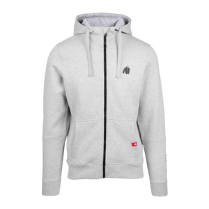 Gorilla Wear Leon Zipped Hoodie Grey – hoodie framifrån