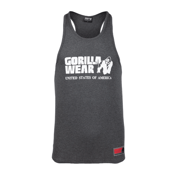 Gorilla Wear Classic Tank Top Dark Grey – linne framifrån