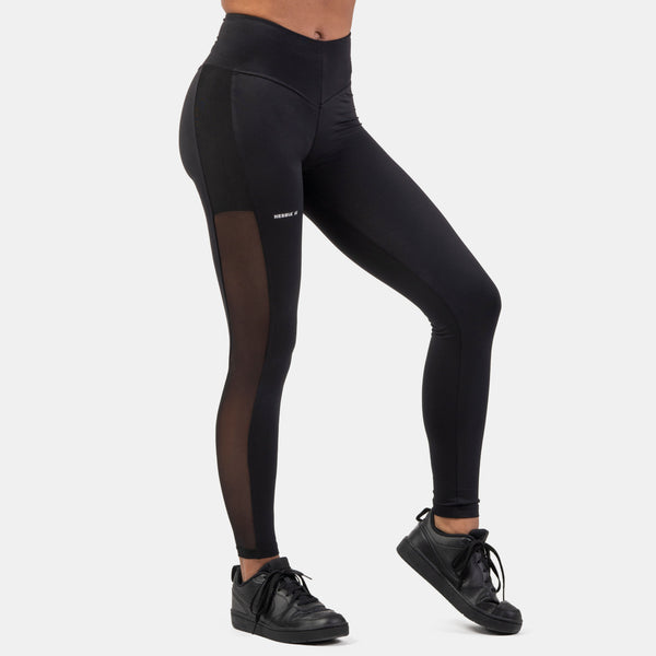 NEBBIA Black Mesh Design Leggings black