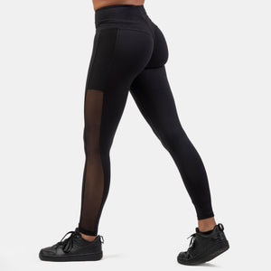 NEBBIA Black Mesh Design Leggings black – detaljbild