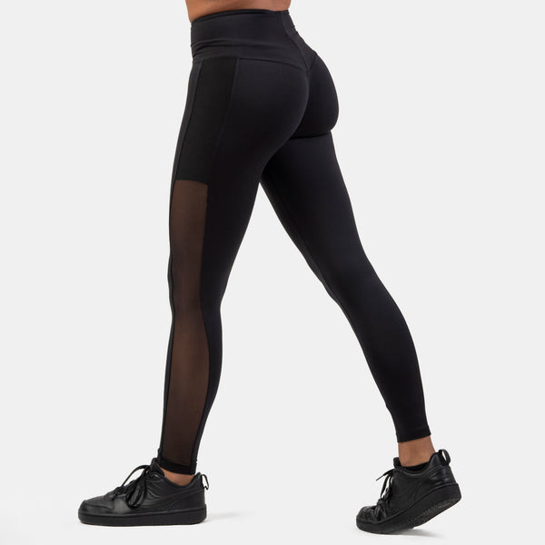 NEBBIA Black Mesh Design Leggings black – detaljbild