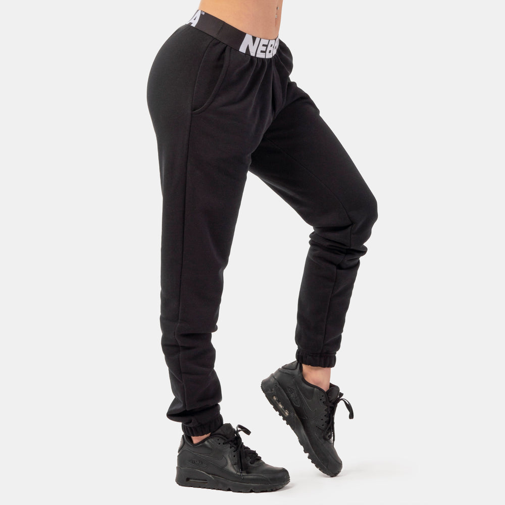 NEBBIA Iconic Mid-Waist Sweatpants Black