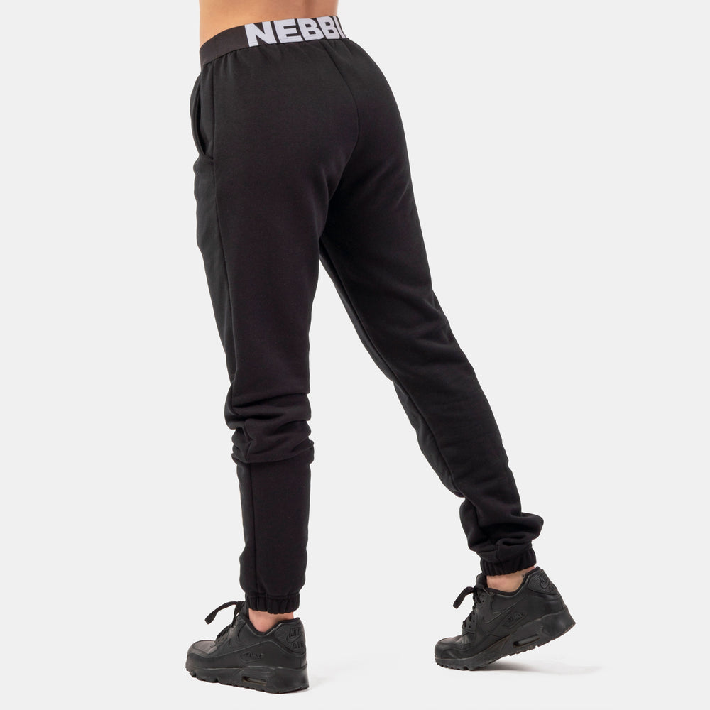 NEBBIA Iconic Mid-Waist Sweatpants Black