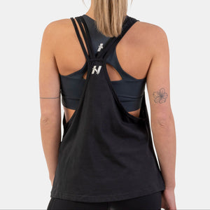 NEBBIA Feeling Good Cross Back Tank Top Black – detaljbild
