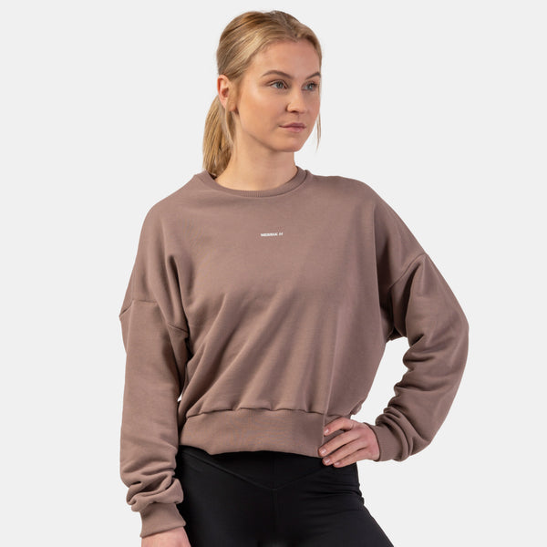 NEBBIA Loose Fit Sweatshirt Feeling Good Brown