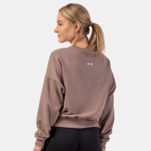 NEBBIA Loose Fit Sweatshirt Feeling Good Brown – detaljbild