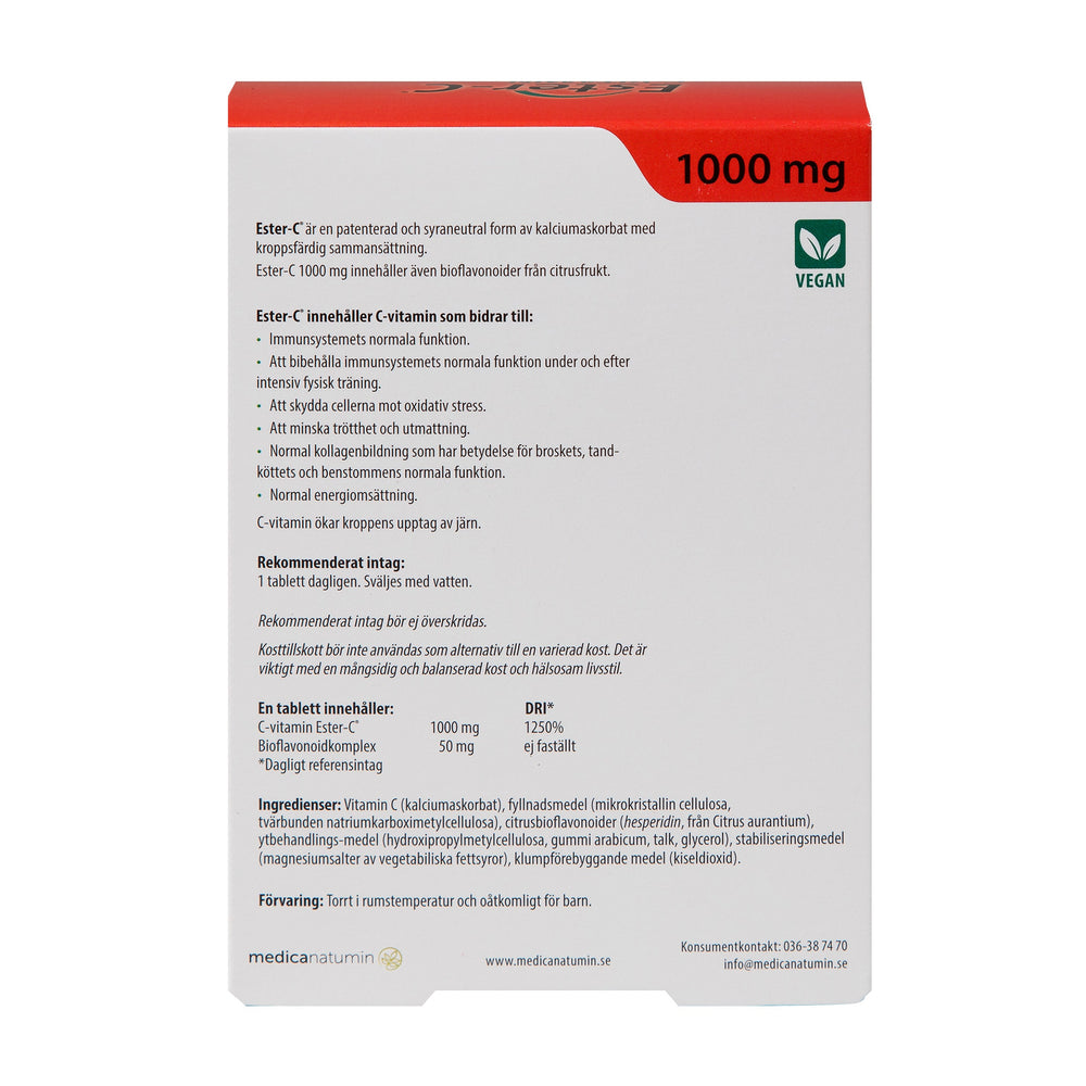 Ester-C C-Vitamin 1000 mg 60 tabletter