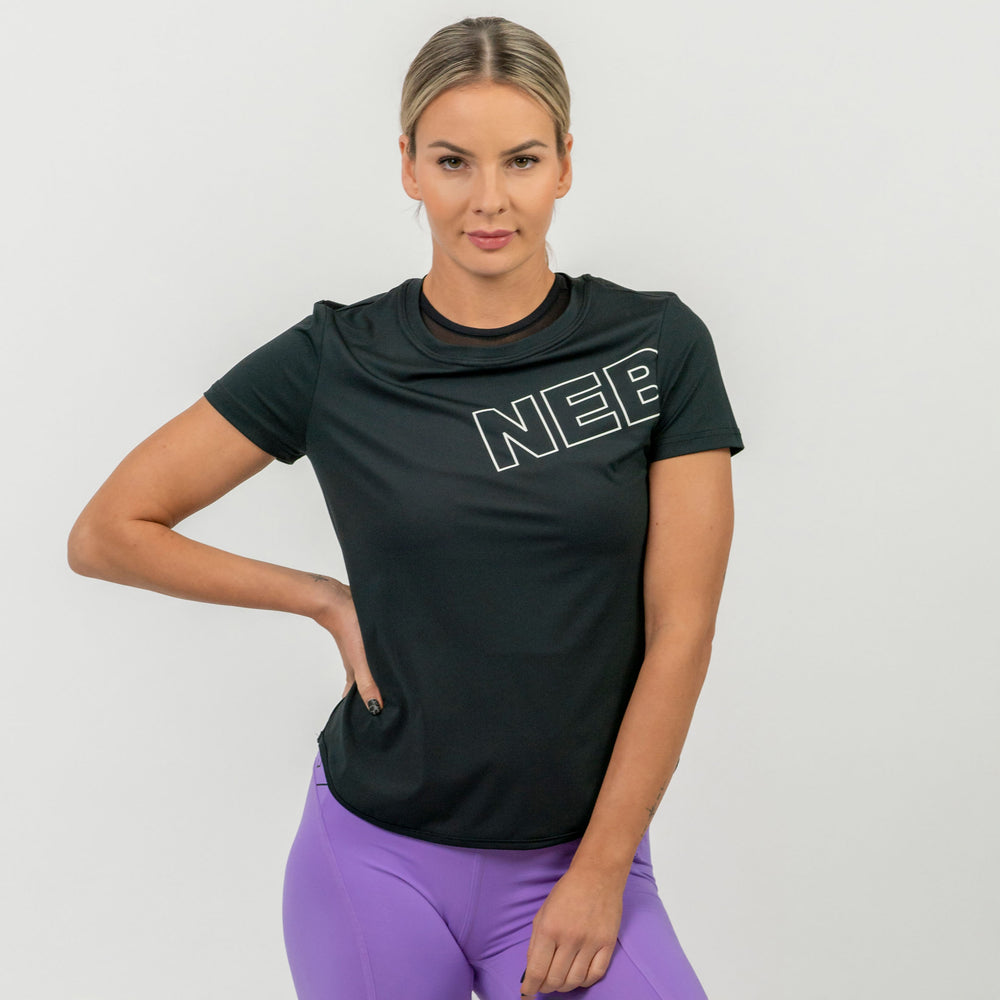 NEBBIA Fit Active Functional T-shirt Black
