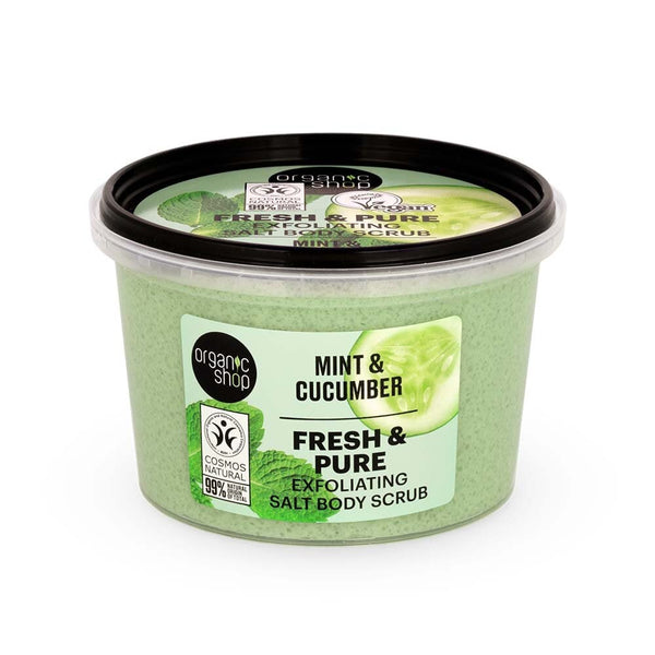 Organic Shop Exfoliating Salt Body Scrub Mint & Cucumber 250 ml