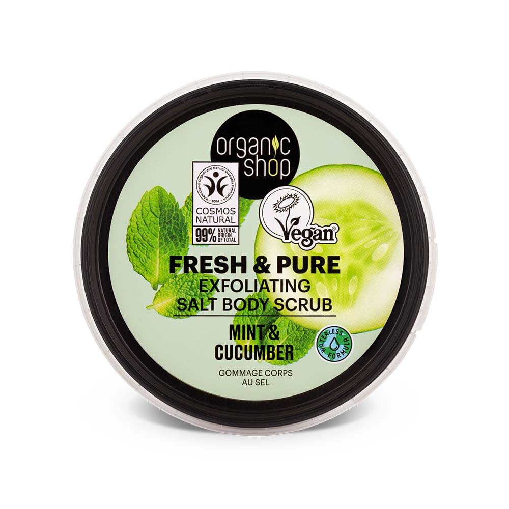 Organic Shop Exfoliating Salt Body Scrub Mint & Cucumber 250 ml