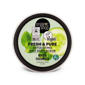Organic Shop Exfoliating Salt Body Scrub Mint & Cucumber 250 – Fresh & Pure Exfoliating Salt Body Scrub Mint Cucumber i burk
