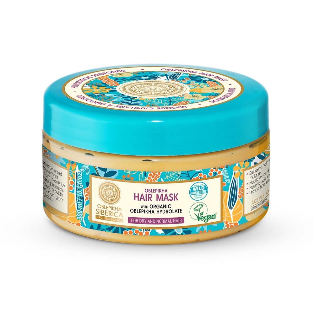 Natura Siberica Hair Mask Organic Oblepikha Hydrolate for Dry and Normal Hair 300 ml