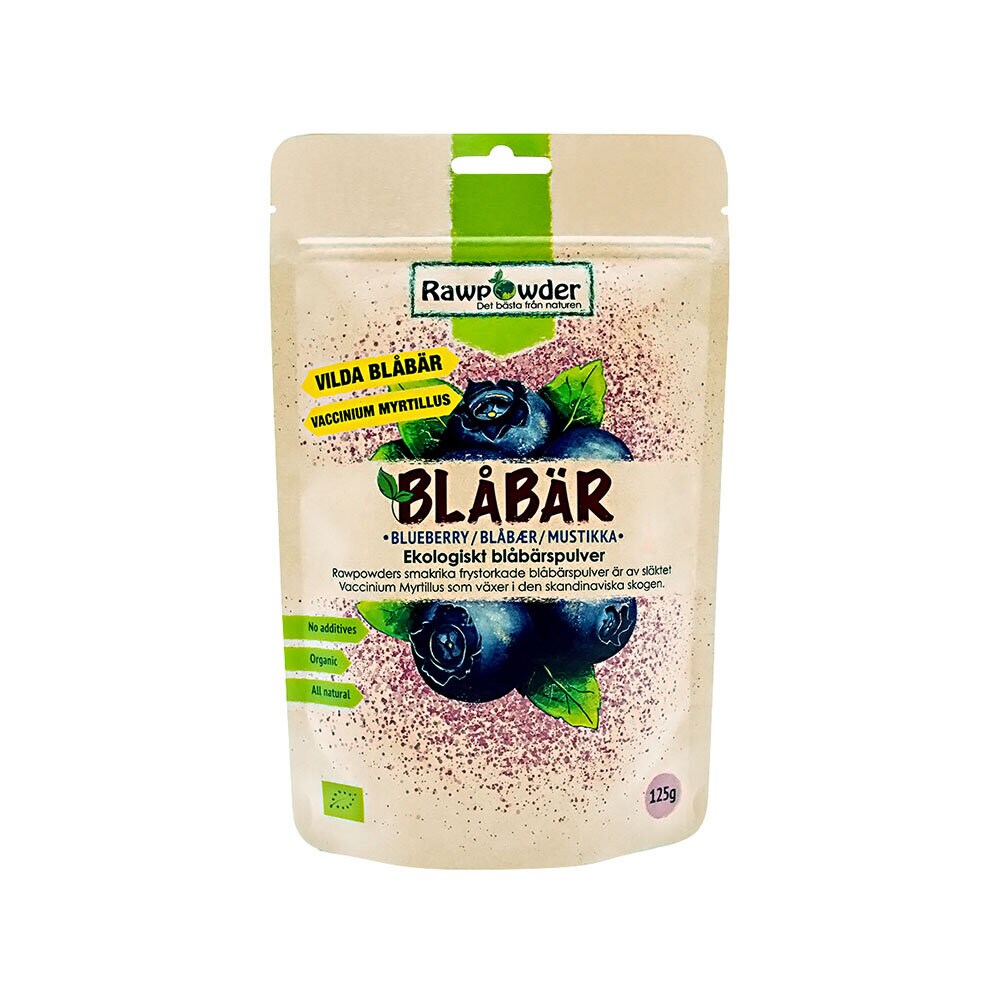 Rawpowder Blåbärspulver Frystorkad 125 g