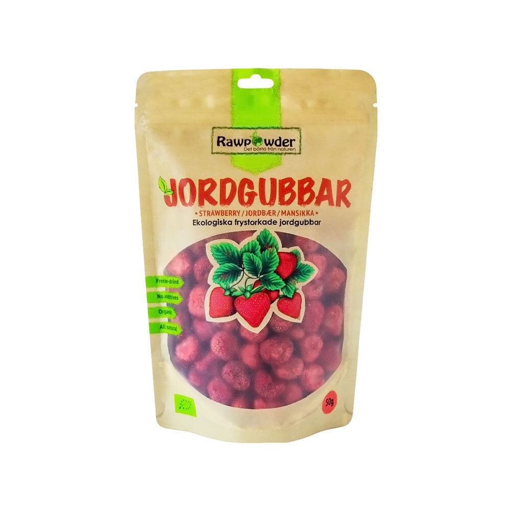 Rawpowder Jordgubbar hela frystorkade 50 g