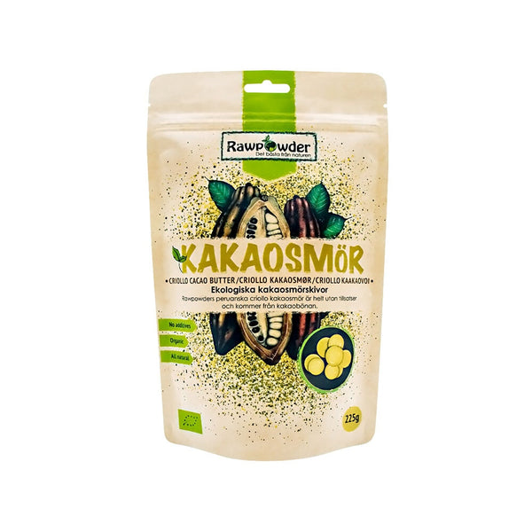 Rawpowder Kakaosmör Wafers 225 g