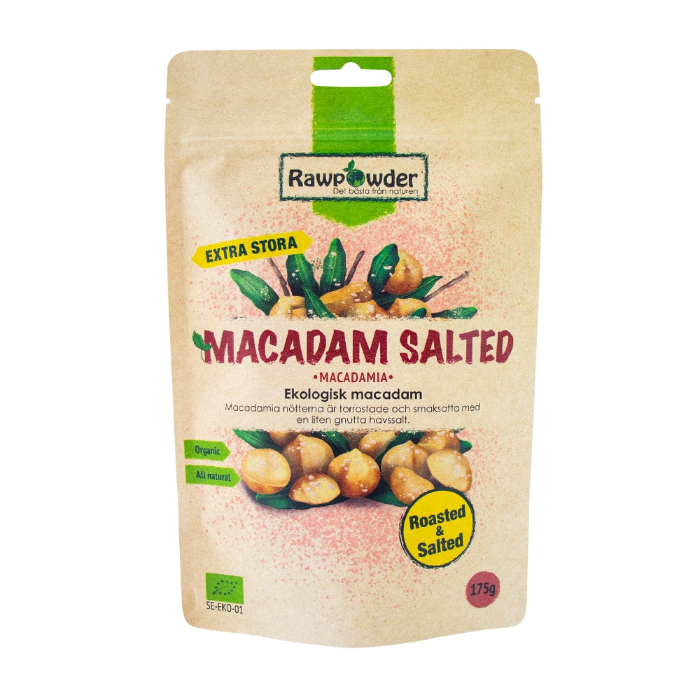Rawpowder Macadamianötter Saltade/Rostade 175 g