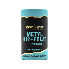 Rawpowder Metyl B12 1000 μg + Folat 400 μg 90 sugtabletter