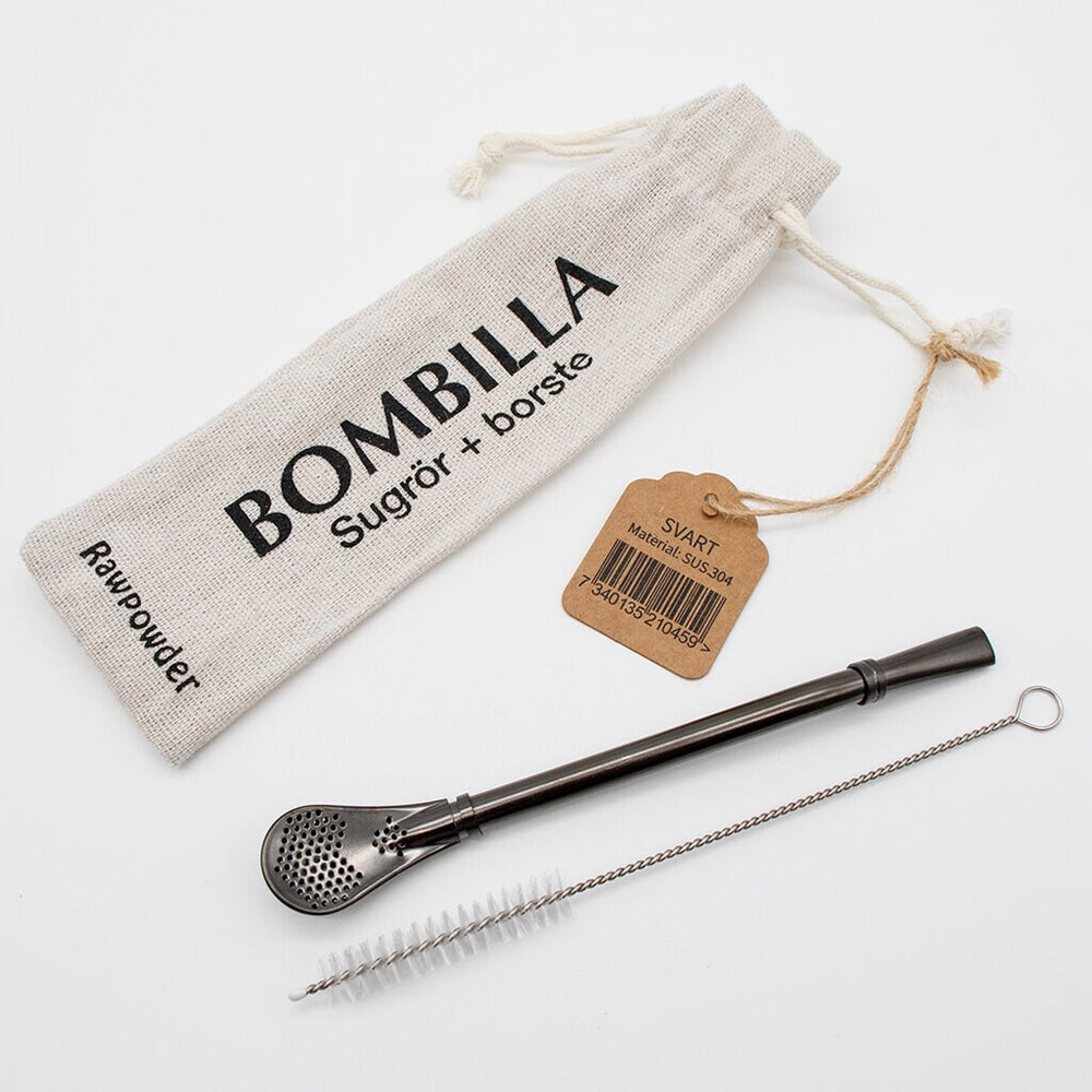 Rawpowder Yerba Straw Bombilla Svart