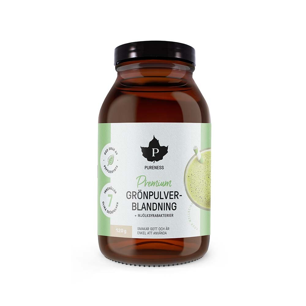 Pureness Premium Grönpulverblandning + Mjölksyrabakterier 120 g