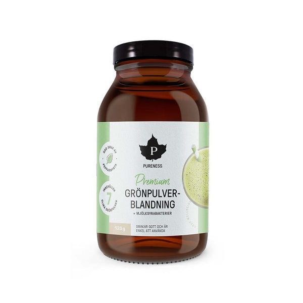 Pureness Premium Grönpulverblandning + Mjölksyrabakterier 120 g
