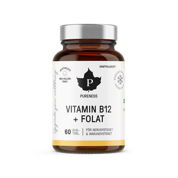 Pureness Vitamin B12 + Folat Hallon 60 sugtabletter