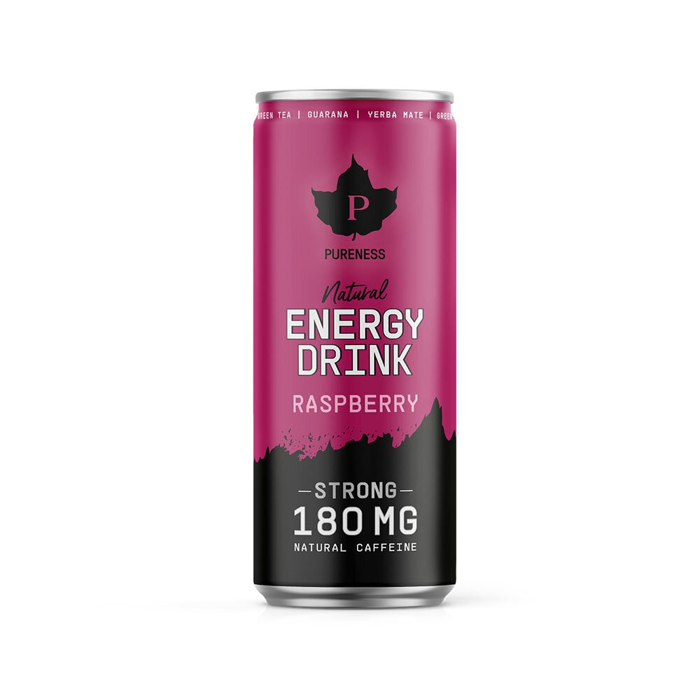 Pureness Natural Energy Drink Strong Raspberry 330 ml