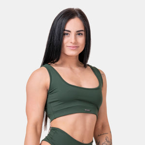 NEBBIA Miami Sporty Bikini Top dark green