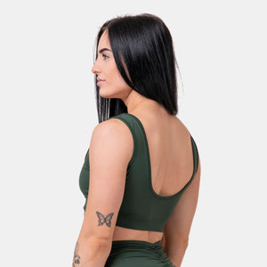 NEBBIA Miami Sporty Bikini Top dark green – detaljbild
