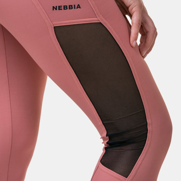 NEBBIA High Waist Mesh Tights old rose – detaljbild