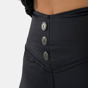 NEBBIA High Waist Glossy Look Bubble Butt Pants vulcanic black – detaljbild