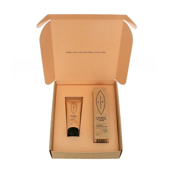 Lip Intimate Care Coconus & Balm Kit 125 ml – Coconuts Balm Kit i öppen presentask
