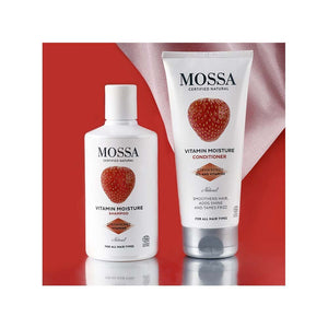 Mossa Vitamin Moist Conditioner 200 ml – och hårvårdsprodukt i miljöbild
