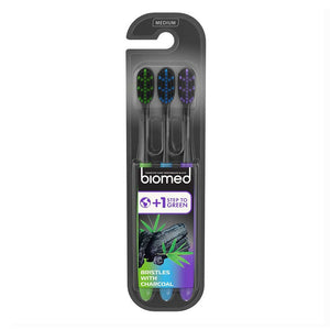 Biomed Charcoal Tandborste Multipack 3-pack Medium
