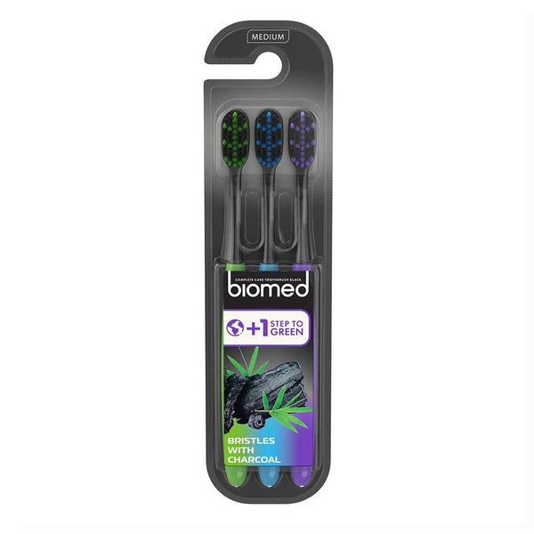 Biomed Charcoal Tandborste Multipack 3-pack Medium