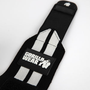 Gorilla Wear Elbow Wraps black/white 1,2 m – armbågslinda utsträckt