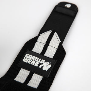 Gorilla Wear Elbow Wraps Black/White 1,8 m – armbågslinda utsträckt