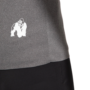 Gorilla Wear Classic Training T-Shirt Grey Melange – närbild av sidologotyp