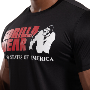 Gorilla Wear Classic Training T-Shirt Black – närbild av brösttryck