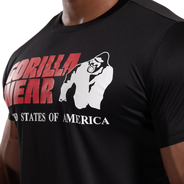 Gorilla Wear Classic Training T-Shirt Black – närbild av brösttryck