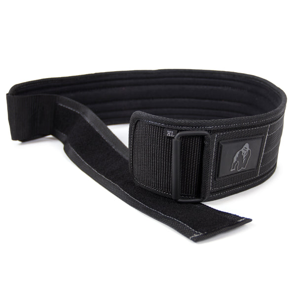 Gorilla Wear 4 Inch Nylon Belt Black/Grey – öppen produkt med insida