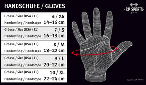 C.P. Sports Lady Fitness Glove Black/Grey – storleksguide