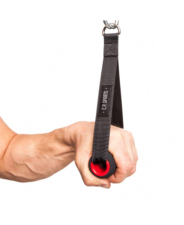 C.P. Sports Single Cable Grip padded – i användning med kabelmaskin