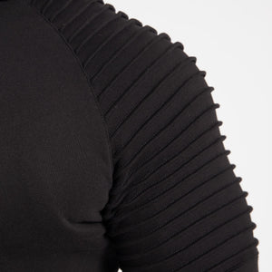 Gorilla Wear Georgia Zipped Hoodie Black – närbild av ribbad ärm