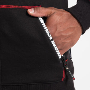 Gorilla Wear Georgia Zipped Hoodie Black – närbild av ficka och dragkedja